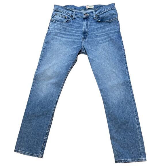 Wrangler Slim Straight Fit Jeans Means Light Wash Stretch Western Denim Sz 34/32 - Picture 1 of 5
